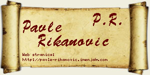 Pavle Rikanović vizit kartica